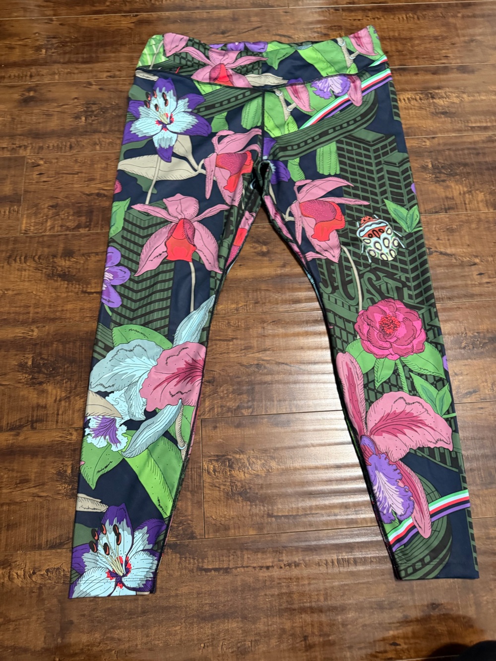 Floral Print Athletic Leggings - Multicolor